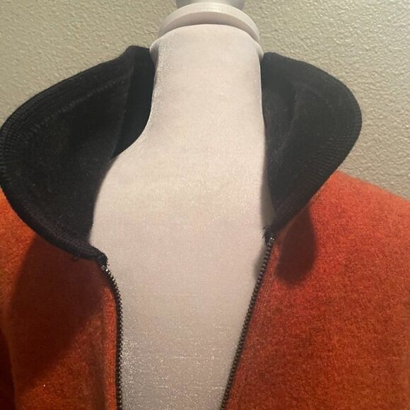 Giesswein Wool Fall Winter Orange Coat Sweater Jacket Made In Austria - Size 34 - Picture 9 of 15